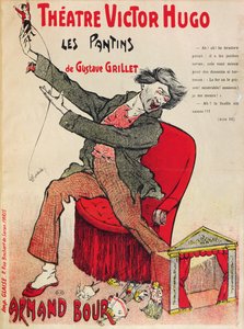 Plakat für Les Pantins von Gustave Grillet im Théâtre Victor Hugo, Ende des 19. Jahrhunderts