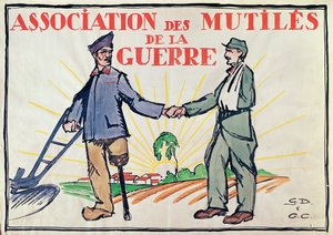 Plakat für die Association des Mutiles de la Guerre, ca. 1920
