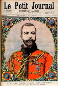 Prinz Nikolaus Alexandrowitsch, Thronfolger von Russland (zukünftiger Kaiser und Zar Nikolaus II.) - Illustration für Le Petit Journal von French School