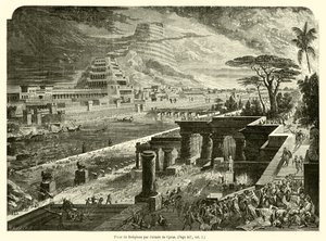 Eroberung Babylons durch die Armee von Kyros von French School