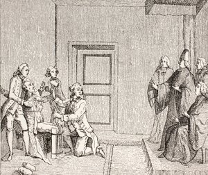 Gefangener unter Folter durch Brodequin, 1875
