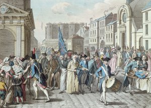 Gefangene in der Rue Saint-Antoine nach der Freilassung aus der Bastille am 14. Juli 1789