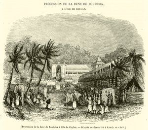 Prozession des Zahns von Buddha auf der Insel Ceylon von French School