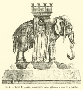Entwurf eines monumentalen Brunnens, der den Platz der Bastille schmücken sollte
