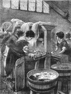 Öffentliche Waschstelle, Waschwerkstatt, Wassergebrauch 1880 von French School