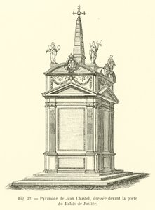 Pyramide von Jean Chastel, errichtet vor dem Tor des Palais de Justice von French School