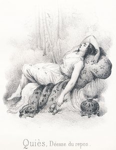 Quies: Göttin der Ruhe und des Friedens, sie war die Frau von Schlaf, Sohn des Erebus und der Nacht