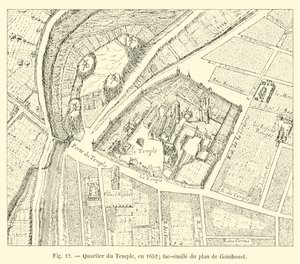 Quartier du Temple, 1652 (Faksimile des Plans von Gomboust) von French School