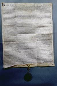Bestätigung durch Raymond VII. (1197-1249), Graf von Toulouse, des Vertrags von Meaux, ca. 1229 von French School