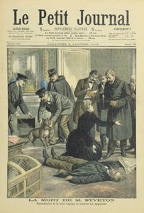 Rekonstruktion des Todes von Gabriel Syveton, Titelillustration aus Le Petit Journal, 8. Januar 1905