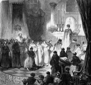 Religiöse Zeremonie: Fest des Heiligen Dominikus (8. August) gefeiert in der alten Kirche der Karmeliten in Paris