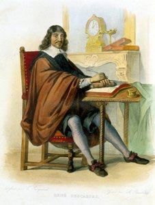 René Descartes beim Schreiben - in Hrsg. Mennechet, „Le Plutarque français“ von French School