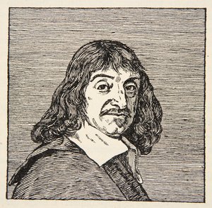 Rene Descartes, Kopie von Boris Mestchersky, Illustration aus Histoire de la Nation Francaise, Sciences, Bände I & II, von Gabriel Hanotaux, 1924 von French School