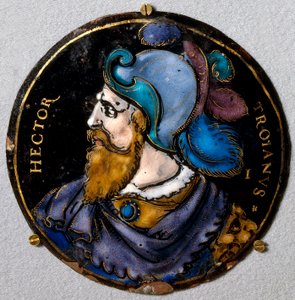Darstellung von Hector, trojanischer Held. Medaillon aus Limoges, 16. Jahrhundert von French School