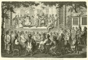 Theateraufführung in Peking (Gravur) von French School