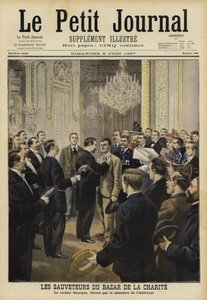 Retter des Brandes im Bazar de la Charité, Paris, 1897 von French School