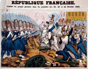Revolution von 1848: der Kampf des Pariser Volkes auf den Barrikaden an den Tagen des 22., 23. und 24. Februar