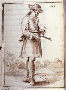 Rhabdomantie - Wünschelrutengehen - Hexerei - in „Occult physics, ou Traité de la baguette divinatoire et de son utilité pour die Entdeckung der Quellen, der Minen, der Verstecke, der Diebe und der flüchtigen Mörder, etc.“ - von Pierre Le Lorrain (Abbé de  von French School