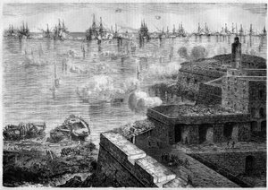 Risorgimento - Expedition der Tausend oder Rothemden - Belagerung von Gaeta, Italien von French School