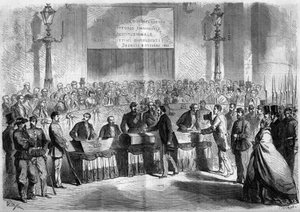 Risorgimento, Neapel, 21. Oktober 1860: Abstimmung der Bevölkerung in der Kirche Saint Francois de Paule über den Anschluss der Stadt an das Königreich Italien