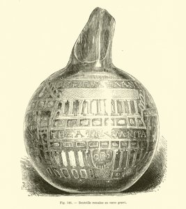 Römische gravierte Glasflasche von French School