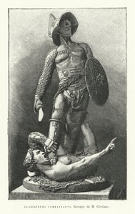 Römische Gladiatoren kämpfen (Gravur) von French School