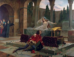 Romeo und Julia Szene aus der Oper Romeo und Julia von Charles Gounod (1818-1893), ca. 1880 von French School