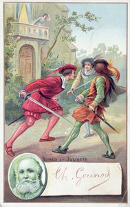 Romeo kämpft gegen Tybalt in Gounods Oper Romeo und Julia, adaptiert nach dem Stück von William Shakespeare (1564-1616)
