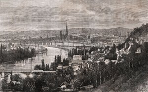 Rouen - Seine-Maritime - Gravur in „La France illustrée: Geographie, Geschichte, statistische Verwaltung“ von V.A. Malt-Brown. 1884