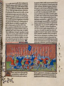 Royal 20 C. VII, f.34 Die Schlacht von Courtrai, Illustration aus den 