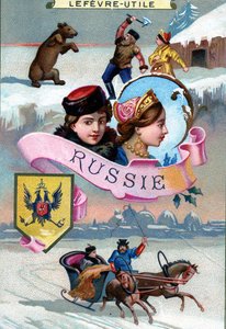 Russland, aus einer Serie von Werbekarten für Lefevre-Utile (LU) Kekse, späte 19. Jahrhundert