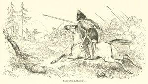 Russische Lanzenreiter (Gravur) von French School