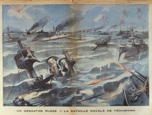 Russisches Seedesaster während der Schlacht von Tsushima, Illustration aus Le Petit Parisien von French School