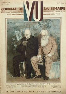 Sacha Guitry (1885-1957) als Claude Monet (1840-1926) und Jean Perier als Georges Clemenceau (1841-1929) in einer Szene aus Histoires de France, aus Vu-Magazin, 16. Oktober 1919