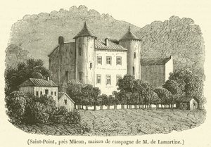 Saint-Point, bei Macon, Landhaus von M. de Lamartine (Gravur)