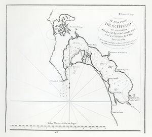 San Diego Bay, Kalifornien, aus dem Reisebericht von La Perouse von French School