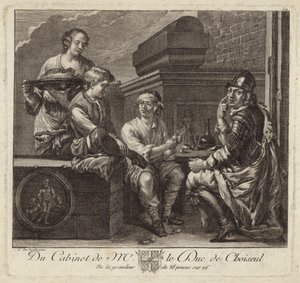 Satirische Darstellung des Kabinetts des Duc de Choiseul von French School