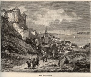 Saumur - Département Maine-et-Loire, in der Region Pays de la Loire - Gravur in „France illustrée: Geographie, Geschichte, statistische Verwaltung“ von V.A. Malt-Brown. 1884