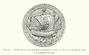 Siegel der englischen Stadt Boston von French School