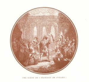 Szene aus Die Hochzeit des Figaro, von Wolfgang Amadeus Mozart von French School