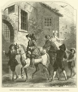 Szenen aus dem Roman comique, Ankunft eines Operateurs im Gasthaus von French School