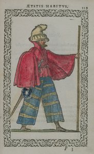 Schotte in Tracht, aus Costumes du Monde, veröffentlicht in Antwerpen, 1572