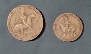 Siegel von Karl I. (1226-85) von Anjou und Beatrix (gest. 1267) von der Provence