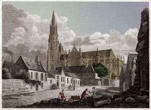 Kathedrale von Senlis (Stich, ca. 1840) von French School