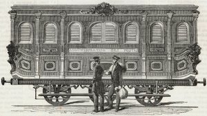 Service des Postes - Außenansicht des fahrenden Büros - Gravur in „Tableau-de-Paris“ von Edmond Texier 1852