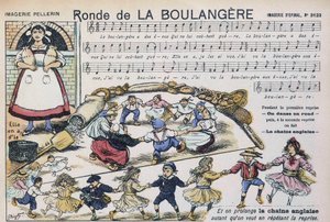 Noten für das Volkslied „Ronde de la boulangère“ - Bild von Epinal, Pellerin von French School