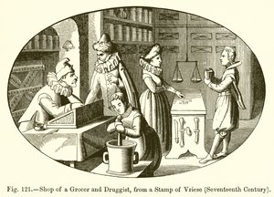 Laden eines Lebensmittelhändlers und Apothekers