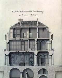 Querschnitt durch das Zentrum des Château de Petit-Bourg, zeigt den Salon