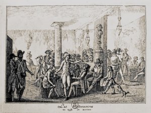 Sieyes und Les Nationnaires im Café du Caveau in Paris, August 1789 (Gravur)