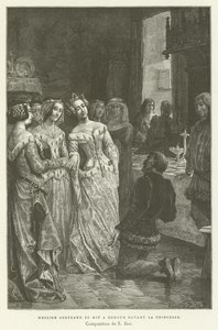 Sir Bertrand kniete vor der Prinzessin von French School